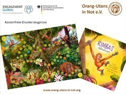 Ein Brettspiel und ein Büchlein:, zwei Beispiele für kostenloses Bildungsmaterial des Orang-Utans in Not e.V.