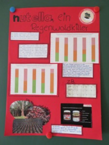Plakat zum Thema Palmölverbrauch.