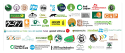 Die Logos der vielen Vereine, die sich als Unterzeichner an das „Consumer Goods Forum“ gerichtet haben.