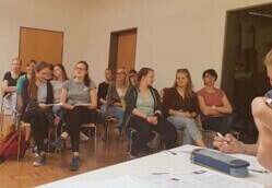 Audience at an environmental education seminar.