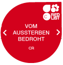 Symbol der Weltnaturschutzunion mit der Aufschrift "Vom Aussterben bedroht!.