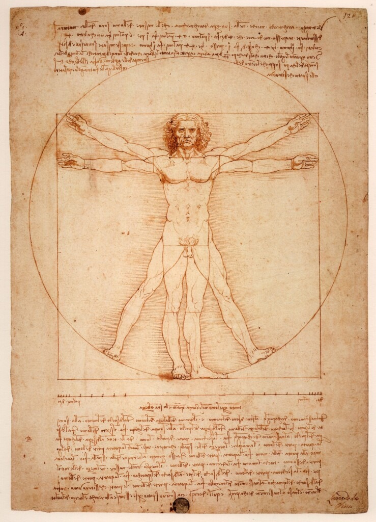 Zeichnung „Vitruvianischer Mensch“ von Leonardo da Vinci