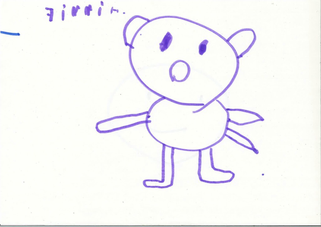 Kinderzeichnung von einem Orang-Utan.