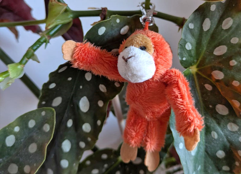 Stoff-Orang-Utan-Schlüsselanhänger.